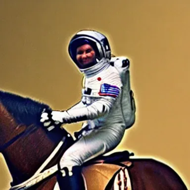 Stable Diffusion v1.4 generating an astronaut wearing a hat and riding a horse